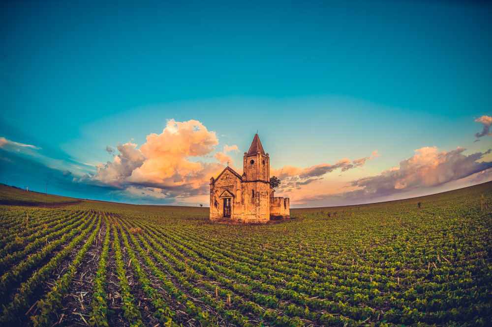 church in open field